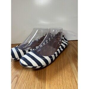 Lucky Brand Shoes Womens Size 8 Blue White Stripe Ballet Flats LP-ERIN2